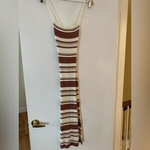 ABERCROMBIE & FITCH Striped Corset Back Ribbed Maxi Dress SIZE XXS
